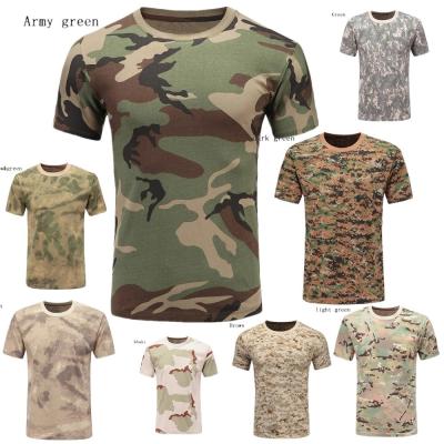 China Camouflage Anti-Static Tactical Short Sleeve T-shirt Military Mesh Combat T-shirt Training Outdoor Quick Dry Shirt HE010 for sale