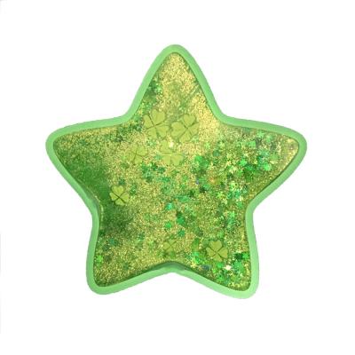 China Sustainable Star Shape Customized Coasters Glitter Acrylic Drink Coasters for sale