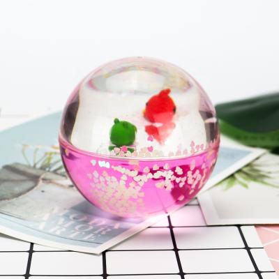 China Promotional Toy Mix Sizes Eco-friendly Material 45 62 83mm TPU Glitter Water Jumping Ball Hi-Bounce Balls for sale