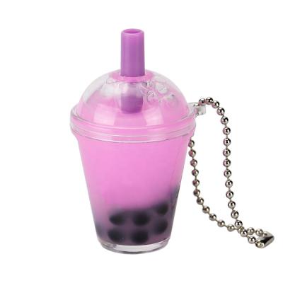 China souvenir new arrival novelty bubble milk tea key chain diy liquid custom key chain for sale