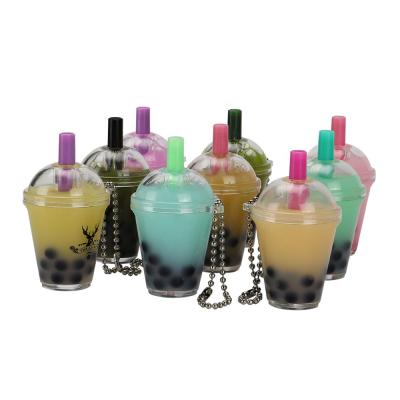 China Eco-Friendly Professional Boba Milk Tea Acrylic Liquid Key Chain Custom Key Chain for sale