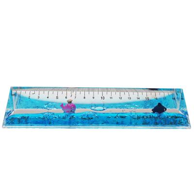 China Streight Ruler Novelty 3D Printable Straight Ruler with Liquid Animal Floating for sale