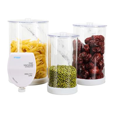 China Food Storage Glass Jar Food Grade Pantry Airtight Airtight Rice Cereal Food Container Set Air Tight Glass Jar Storage for sale