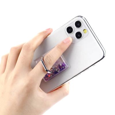 China Fasion Glitter Liquid Phone Ring Holder Glitter Mobile Finger Ring Stand Phone Grip Holder for sale