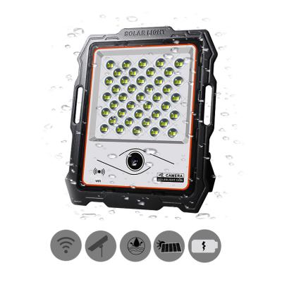 China Portable solar garden radar 100w flood lights with wifi HD camera cctv, waterproof square led solar garden light outdoor for sale