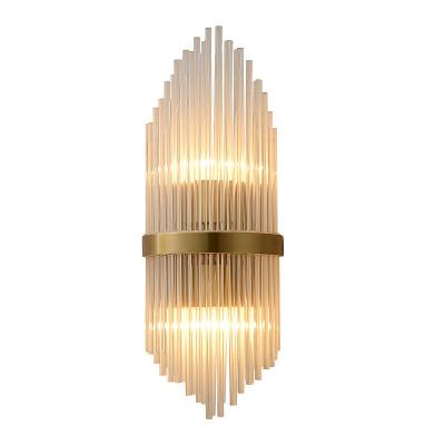 China Crystal Hills Postmodern Hills Crystal Pillars Wall Lamp A Corridor Type Brass Lights E14 For Living Room TV Background Wall Luxury Light for sale