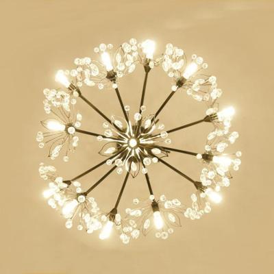 China Dandelion Flowers Crystal Warm Romantic Chandelier Lamps Crystal Chandelier Lights Dining Room Bedroom Dining Room Clothing Store Dandelion Hanging Flower Lights for sale