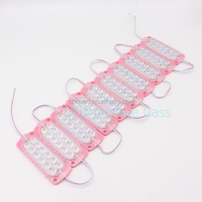 China AlGaInP exterior PINK color led 2835 modules, 2.4W IP65 10533, 24v 12v led module injection car side lights for sale