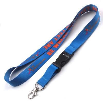 China Polyester Cheap Custom Design Dye Polyester Security Sublimation Printing Logo Lanyards Neck Key Chain Nylon Lanyard Card Holder With Hook for sale