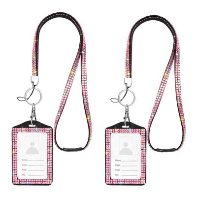 China Lanyard for Custom Rhinestone Crystal Bling Neck Lanyard, Colorful Glitter Bling Rainbow Rhinestone Neck Strap ID Holder Fashion Lanyard for sale