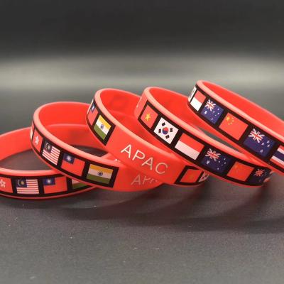 China Of Silicone Wristband Custom Wristband Bracelet Bangle Manufacturer Customized Promotion Flag Silicone Rubber Gift Your Own Logo for sale