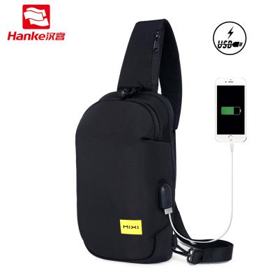 China Wholesale High Quality MIXI Waterproof Men Messenger Shoulder Chest Crossbody Bag Side Sling Anti-theft Bag With USB for sale