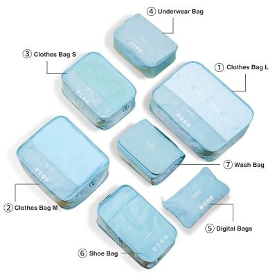 China Wholesale Stored Travel Storage Bag Set Clothes Wash Digital Shoes Bag 7PCS Storage Bags for sale