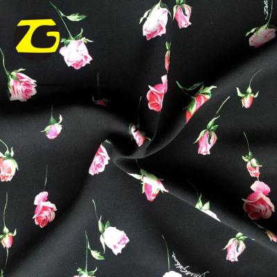 China Breathable Breathable Woven Plain Soft Rayon Fabric Rose Floral Printed Viscous Rayon Fabric For Women Garment for sale