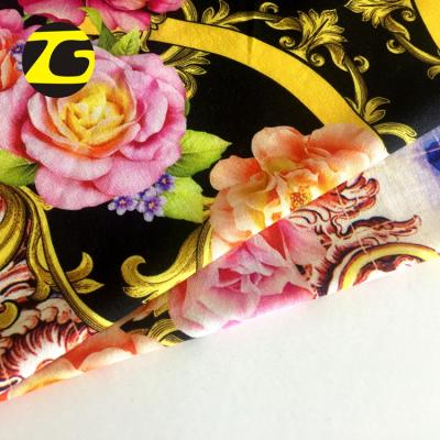 China Breathable floral print custom digital pink rayon squishy challis dress fabric for sale