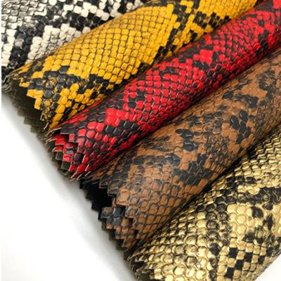 China Wholesale waterproof serpentine fabric pu faux leather leather for bags product for sale