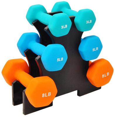 China Rubber Covered Dumbbell Weights Gym Fitness Exercise Women Dumbbells for sale