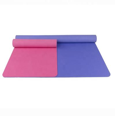 China Eco-friendly Yoga Hot Selling Single Color Strip Double Yoga Mat for sale