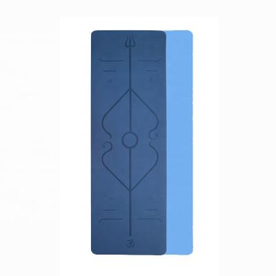 China Eco - Friendly Yoga Tape Mat With Body Line Full Printing Private Label for sale