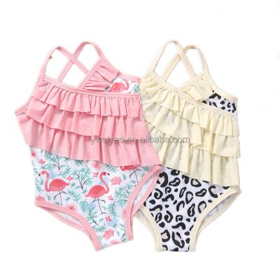 China Wholesale Baby Girls QUICK DRY Cute Swimwear Summer Leopard Kid Beachwear Polyester Bathing Baby Bikini One Piece Swimwear for sale