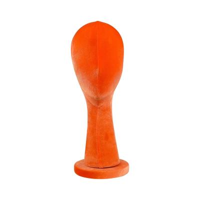 China JELIMATE Wig Shop Mannequin Window Display Velvet Long Neck 40cm Head Mannequin Other Head Mannequin Sunglasses Display Orange for sale