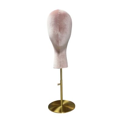 China Other JELIMATE Luxury Pink Senior Mannequin For Jewelry Wig Cap Display Female Head Model With Adjustable Base 33cm for sale