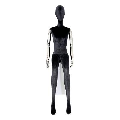 China Other JELIMATE Female Mannequin Resting Luxury Black Velvet Fiberglass Dummy Wig Form Dress Display Sale Full Body Shop for sale