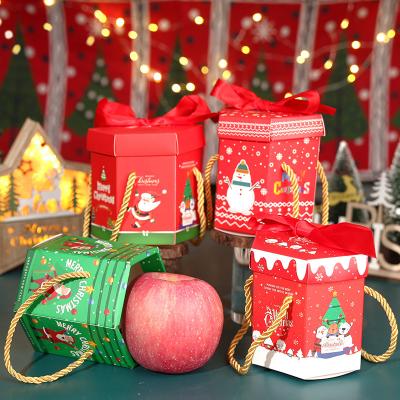 China Recycled Materials Custom Printed Recyclable And Biodegradable Paper Christmas Apple Gift Box for sale