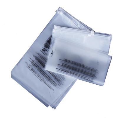 China BIODEGRADABLE zipper bag PE plastic transparent frosted zipper bag for sale