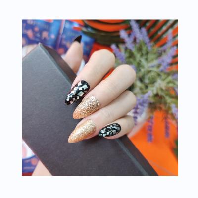 China Design Nails Suppliers Private Label Fake Nails Stiletto Shape Full Cover Acrylic Artificial Nails Press On Nails for sale