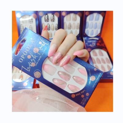 China New Design Styles Private Label Fake Nails Custom Stiletto Shape Full Cover Acrylic Artificial Nails Press On Nails for sale