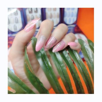 China Hot Sale New Design Style Natural Fake Stiletto Press On Nail Tips Acrylic Artificial Nails For Women With Glue for sale