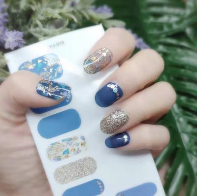 China New Hot Plastic Nail Art Sticker Gold Colorful Waterproof Sticker Nail Art Decoration Sticker For Nail Art for sale