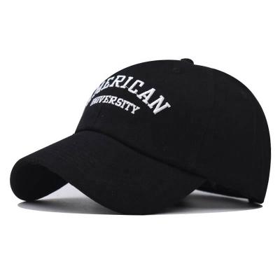 China COMMON Hot Sale Cotton Baseball Caps Design Your Own Logo Embroidered Letters 6 Panel Brim Sports Hat for Outdoor Activities Unisex for sale