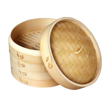 China Household Clamshell Bamboo Steamer Intensifying And Deepening Round Type Bamboo Steamer for sale