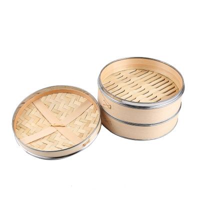 China Logo Customized Portable Natural Bamboo Cooker Price Viable Household Mini Steamer Dumpling Basket Food Steamers for sale