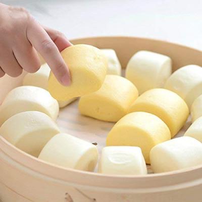 China Viable Natural Bamboo Lid Two Layers One 10 Inch Food Steamer Egg Dumpling Bun Milk Dim Sum Home Steamer for sale