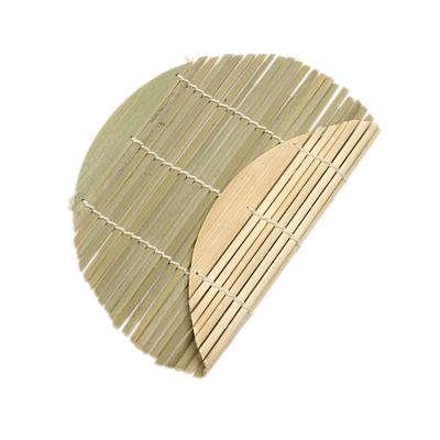 China Splicing Type 2020 Hot Sale Classic Natural Goods Green Round Bamboo Sushi Roll Mat for sale