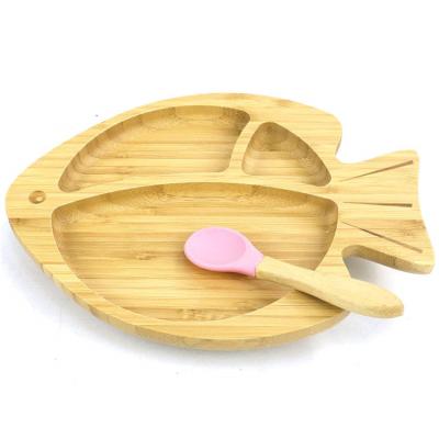 China Cute Creative Fish Shaped Design Healthy Appearance Children's Bamboo Dinner Dish for sale