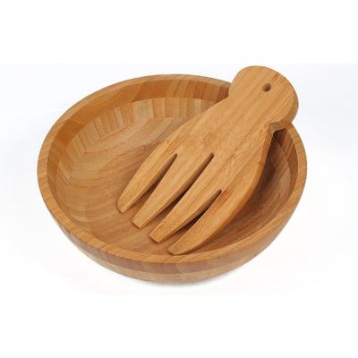 China 2020 New Style Viable Wholesale Natural Health Can Be Logo Bamboo Salad Bowl Customized for sale