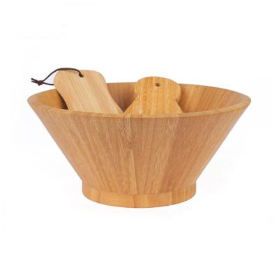 China Sustainable Factory Direct Selling High Quality Food Safe Natural For Kids Use Bamboo Salad Bowl Set for sale