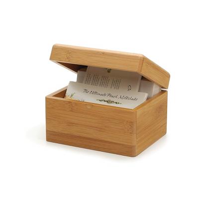 China Good viable design can be customized exquisite bamboo card storage recipe box for sale