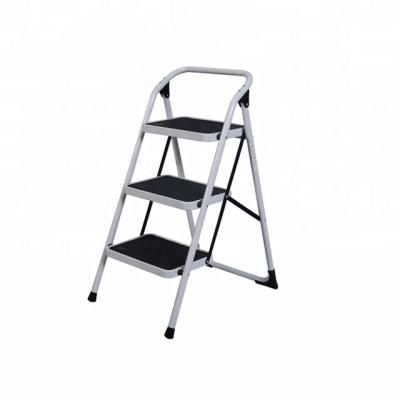 China Lightweight Folding Ladders 3 Step Ladder Foldable Platform Stool Space Saving 330LB Folding Cap for sale