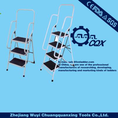 China Non Slip Collapsible Folding Ladders 2 3 4 Steps Ladder Tread Step Ladder Safety Railing Steel Rail New for sale