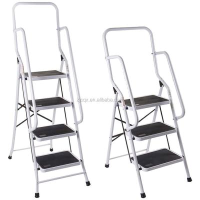 China Folding Step Ladders Non Slip 3 Step Folding Ladders 4 Amp Steel Step Ladder Safety Railing Rail for sale