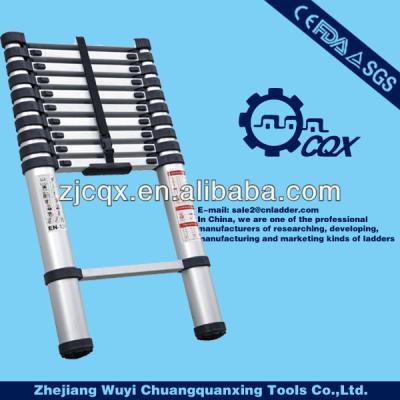 China Folding Ladders 3.2m, 3.85m, 4.4m, 5m Telescopic Ladder with Unique Integral Safety Stabilizer and Heavy Duty Carry Bag for sale