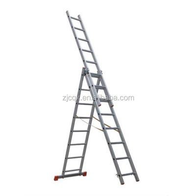 China Folding Ladders Hot Selling Universal 3 Section Aluminum Adjustable Extension Ladder for sale