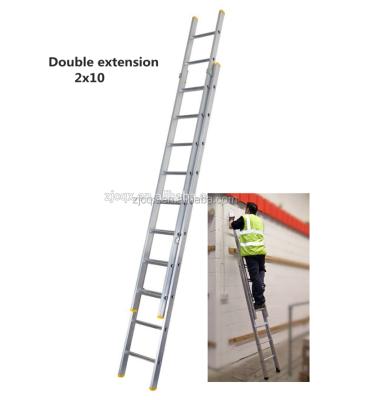 China New Design Ladders Aluminum Ladder 2 Section Telescopic Extension (2*10 Step) for sale