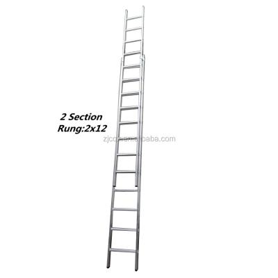 China 2 Section Folding Ladders Industrial Extension Aluminum Ladder for sale