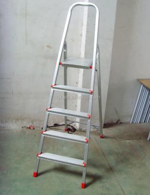 China Folding Ladders 5 STEP ALUMINUM and STEEL TREAD LADDER, 1.5 M for sale